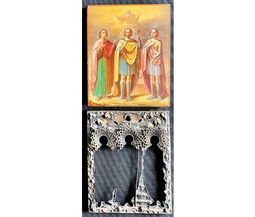 Мученик Прокопий, Иоанн-Воин, Мученик Трифон. Подписная,1867г. (84) размер 14х18 см. № 2104 (артикул №2104) - фото №9