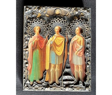 Мученик Прокопий, Иоанн-Воин, Мученик Трифон. Подписная,1867г. (84) размер 14х18 см. № 2104 (артикул №2104) - фото №10