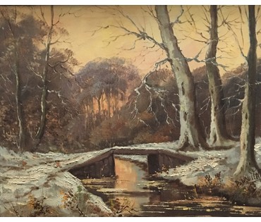 A. Wouters "Зимний лес" Бельгия, начало ХХ века. (артикул №77) - фото №5
