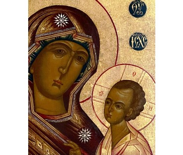 Тихвинская Пресвятая Богородица. Ярославль 18 век. Размер 68х44 см. № 2167 (артикул №2167) - фото №2
