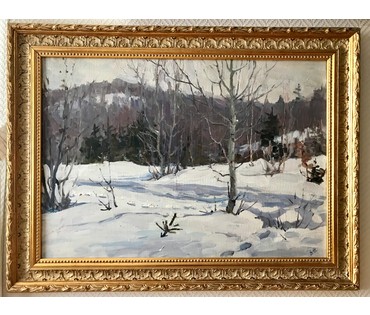 Жолток В.К " Март",1960 г. Холст, масло. Размер 54,5х77 см. (артикул №83) - фото №3