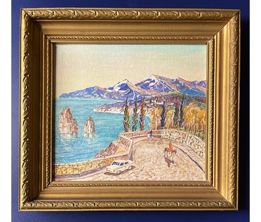 Толкач А.И "Ялта". Картон,масло. Размер 31х28 м. № 2181 (артикул №2181) - фото №1
