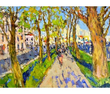 Потворова Т.В " По весеннему проспекту",2018г. Х/М. Размер 60х80 см. № 2200 (артикул №2200) - фото №6