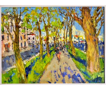 Потворова Т.В " По весеннему проспекту",2018г. Х/М. Размер 60х80 см. № 2200 (артикул №2200) - фото №3