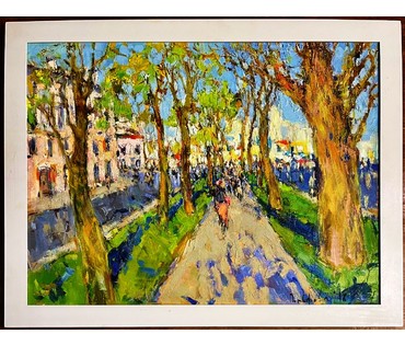 Потворова Т.В " По весеннему проспекту",2018г. Х/М. Размер 60х80 см. № 2200 (артикул №2200) - фото №4