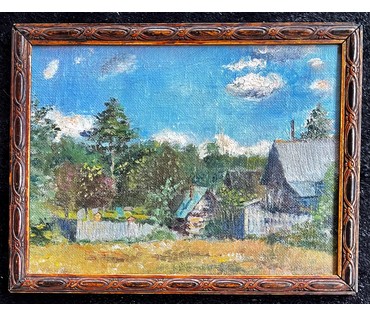 Исаёнок М.И Пейзаж, 1991г. Холст на картоне, масло. Размер 25х35 см. № 2202 (артикул №2202) - фото №2