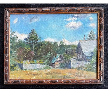 Исаёнок М.И Пейзаж, 1991г. Холст на картоне, масло. Размер 25х35 см. № 2202 (артикул №2202) - фото №3