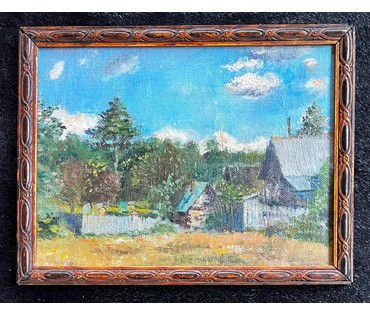 Исаёнок М.И Пейзаж, 1991г. Холст на картоне, масло. Размер 25х35 см. № 2202 (артикул №2202) - фото №6