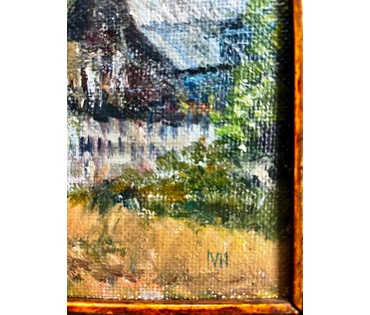 Исаёнок М.И Пейзаж, 1991г. Холст на картоне, масло. Размер 25х35 см. № 2202 (артикул №2202) - фото №5