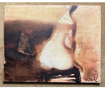Ксендзов А.П Каталожная работа "Ожидание", 1997г. Холст, масло. Размер 80х100 см. № 2205 (артикул №2205) - фото №1