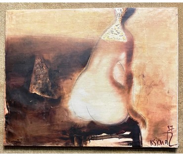 Ксендзов А.П Каталожная работа "Ожидание", 1997г. Холст, масло. Размер 80х100 см. № 2205 (артикул №2205) - фото №2