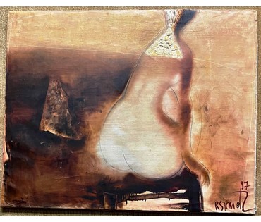 Ксендзов А.П Каталожная работа "Ожидание", 1997г. Холст, масло. Размер 80х100 см. № 2205 (артикул №2205) - фото №3
