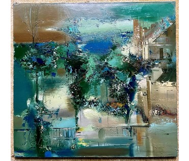 Шепелевич В.А. "Гроза В городе",1994г. Холст,масло. Размер 77х73 см. № 2209 (артикул №2209) - фото №3