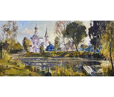 Пешкун В.П. "Вечернее солнце",2011г. Холст, масло. Размер 40х80 см. № 2211 (артикул №2211) - фото №5