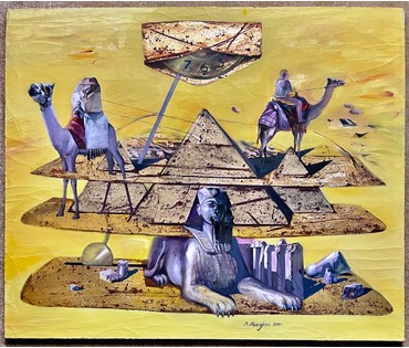 Каталожный Альшевский В.В. "Конверт из Египта", 2001г. Холст, масло. Размер 100х120 см. № 2212 (артикул №2212) - фото №2