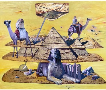 Каталожный Альшевский В.В. "Конверт из Египта", 2001г. Холст, масло. Размер 100х120 см. № 2212 (артикул №2212) - фото №3