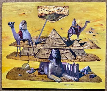Каталожный Альшевский В.В. "Конверт из Египта", 2001г. Холст, масло. Размер 100х120 см. № 2212 (артикул №2212) - фото №4