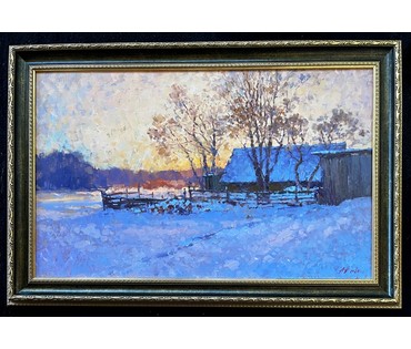 Белайчук А.В "Зимнее утро",2022г. Холст, масло. Размер 50х80 см. № 2225 (артикул №2225) - фото №4