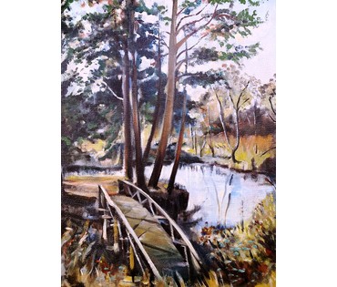 Звонков И.Г "Белорусский пейзаж", холст, масло. Размер 53х67,5 см. № 2229 (артикул №2229) - фото №2