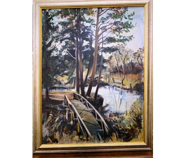 Звонков И.Г "Белорусский пейзаж", холст, масло. Размер 53х67,5 см. № 2229 (артикул №2229) - фото №3