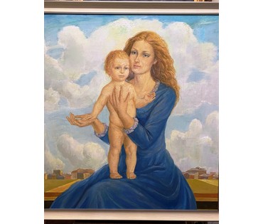Каталожный Кузьмич А.В "Мадонна в облаках". Холст,масло. Размер 125х118 см. № 2233 (артикул №2233) - фото №6