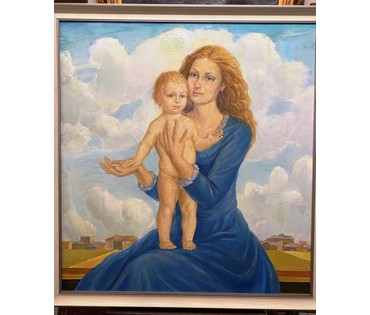 Каталожный Кузьмич А.В "Мадонна в облаках". Холст,масло. Размер 125х118 см. № 2233 (артикул №2233) - фото №4
