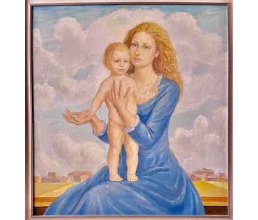 Каталожный Кузьмич А.В "Мадонна в облаках". Холст,масло. Размер 125х118 см. № 2233 (артикул №2233) - фото №2