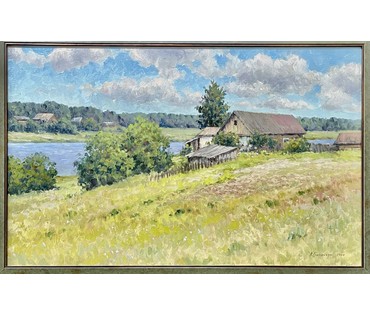Белайчук А.В "Домик в деревне",2020г. Холст,масло. Размер 50х80 см. № 2240 (артикул №2240) - фото №5