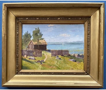 ПАСС Израэль Абрамович (1868-1935). "Рыбацкий домик у моря" (артикул №91) - фото №3