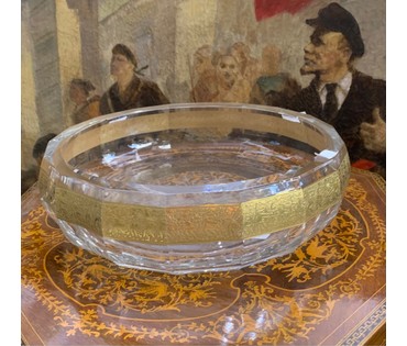 Ваза, фруктовница. MOSER. Чехия. Начало 20 века. Стекло, позолота. № 2263 (артикул №2263) - фото №1
