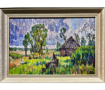 Выборова В.Ю "На краю деревни", 2022г. Холст, масло. Размер 40х60 см. № 2313 (артикул №2313) - фото №5