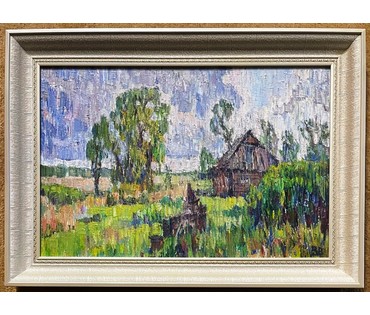 Выборова В.Ю "На краю деревни", 2022г. Холст, масло. Размер 40х60 см. № 2313 (артикул №2313) - фото №4