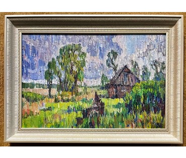 Выборова В.Ю "На краю деревни", 2022г. Холст, масло. Размер 40х60 см. № 2313 (артикул №2313) - фото №3