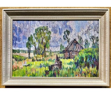 Выборова В.Ю "На краю деревни", 2022г. Холст, масло. Размер 40х60 см. № 2313 (артикул №2313) - фото №2