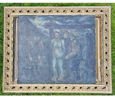 Н/Х. "Чужой",середина 20 века. Холст,масло. Размер 54х48 см. № 2323 (артикул №2323) - фото №2