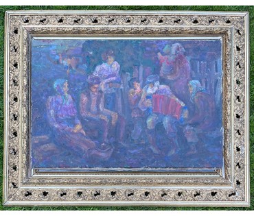 Н/Х. "Чужой",середина 20 века. Холст,масло. Размер 54х48 см. № 2323 (артикул №2323) - фото №4