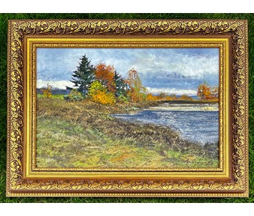 Богдан В.М "Осенний берег", 2019г. Холст, масло. Размер 40х60 см. № 2327 (артикул №2327) - фото №2