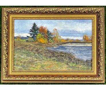 Богдан В.М "Осенний берег", 2019г. Холст, масло. Размер 40х60 см. № 2327 (артикул №2327) - фото №3