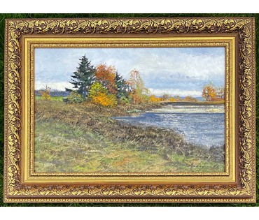 Богдан В.М "Осенний берег", 2019г. Холст, масло. Размер 40х60 см. № 2327 (артикул №2327) - фото №4