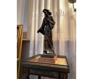 Кац Мане (1894-1962) Скульптура "Иисус", первая половина 20 века. Бронза, родная патина, камень. Подпись автора. Высота 45 см. № 2363 (артикул №2363) - фото №6