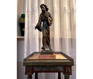 Кац Мане (1894-1962) Скульптура "Иисус", первая половина 20 века. Бронза, родная патина, камень. Подпись автора. Высота 45 см. № 2363 (артикул №2363) - фото №11