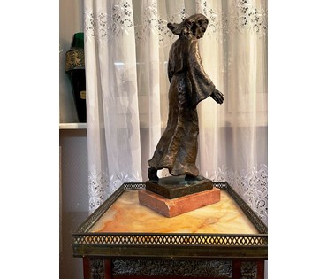 Кац Мане (1894-1962) Скульптура "Иисус", первая половина 20 века. Бронза, родная патина, камень. Подпись автора. Высота 45 см. № 2363 (артикул №2363) - фото №16