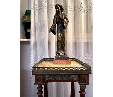 Кац Мане (1894-1962) Скульптура "Иисус", первая половина 20 века. Бронза, родная патина, камень. Подпись автора. Высота 45 см. № 2363 (артикул №2363) - фото №1