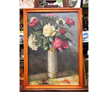 Корженевский А.С "Пионы", 1972г. Холст. масло. Размер 70х50 см. № 2401 (артикул №2401) - фото №5