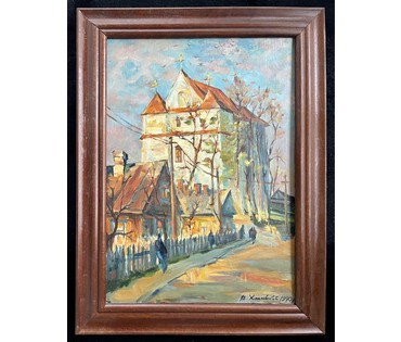 Хмелевский В.В. "Храм",1990 г. Холст на картоне. Размер 50х70 см. N116
