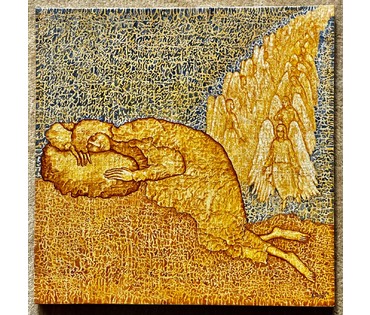 Почицкий В.В (dr.Klein) "Лестница Иакова", 2016г. Холст, фанера, масло. Размер 49Х49 см. № 2451 (артикул №2451) - фото №8
