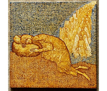 Почицкий В.В (dr.Klein) "Лестница Иакова", 2016г. Холст, фанера, масло. Размер 49Х49 см. № 2451 (артикул №2451) - фото №7
