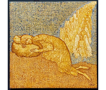 Почицкий В.В (dr.Klein) "Лестница Иакова", 2016г. Холст, фанера, масло. Размер 49Х49 см. № 2451 (артикул №2451) - фото №2