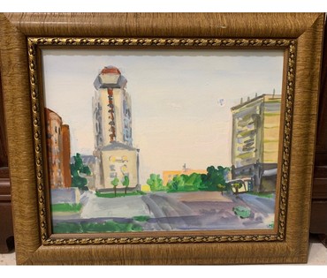 Михеева В.Н."Минск ул.Танковая", 1979г. Акварель, размер 30х24 см. № 2465 (артикул №2465) - фото №1