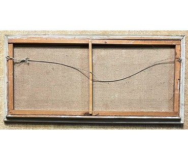 Белоусов В.П. "Пляж в Евпатории", 1973г. Холст, масло. Размер 41х94 см.№ 2490 (артикул №2490) - фото №5